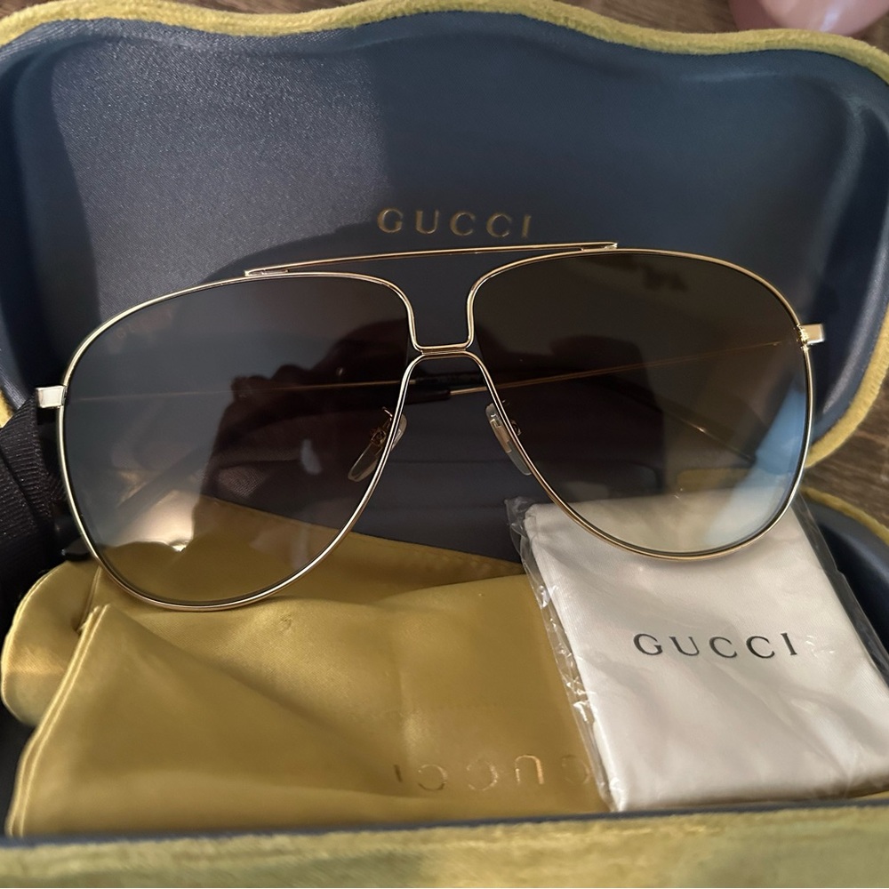 Gucci Gold Frame Aviator Sunglasses